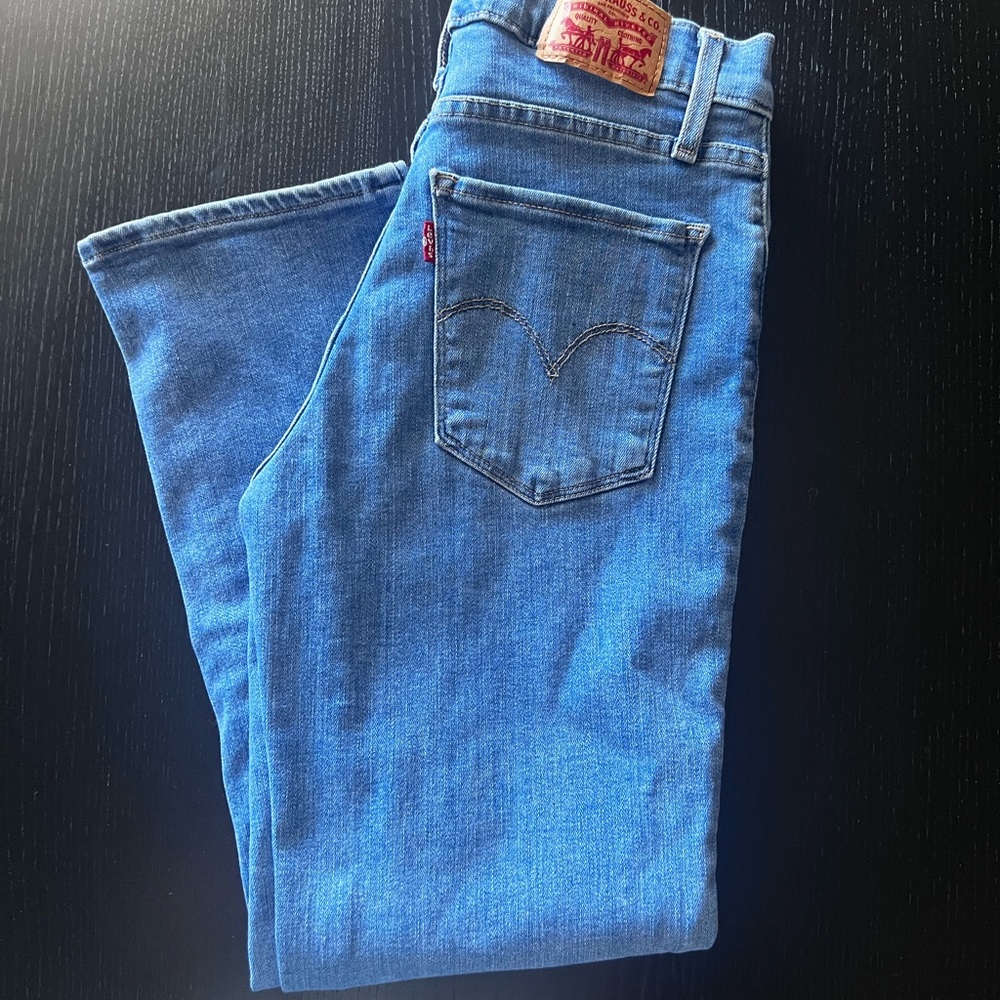 Levi's High Rise Blue Jeans with Straight Leg